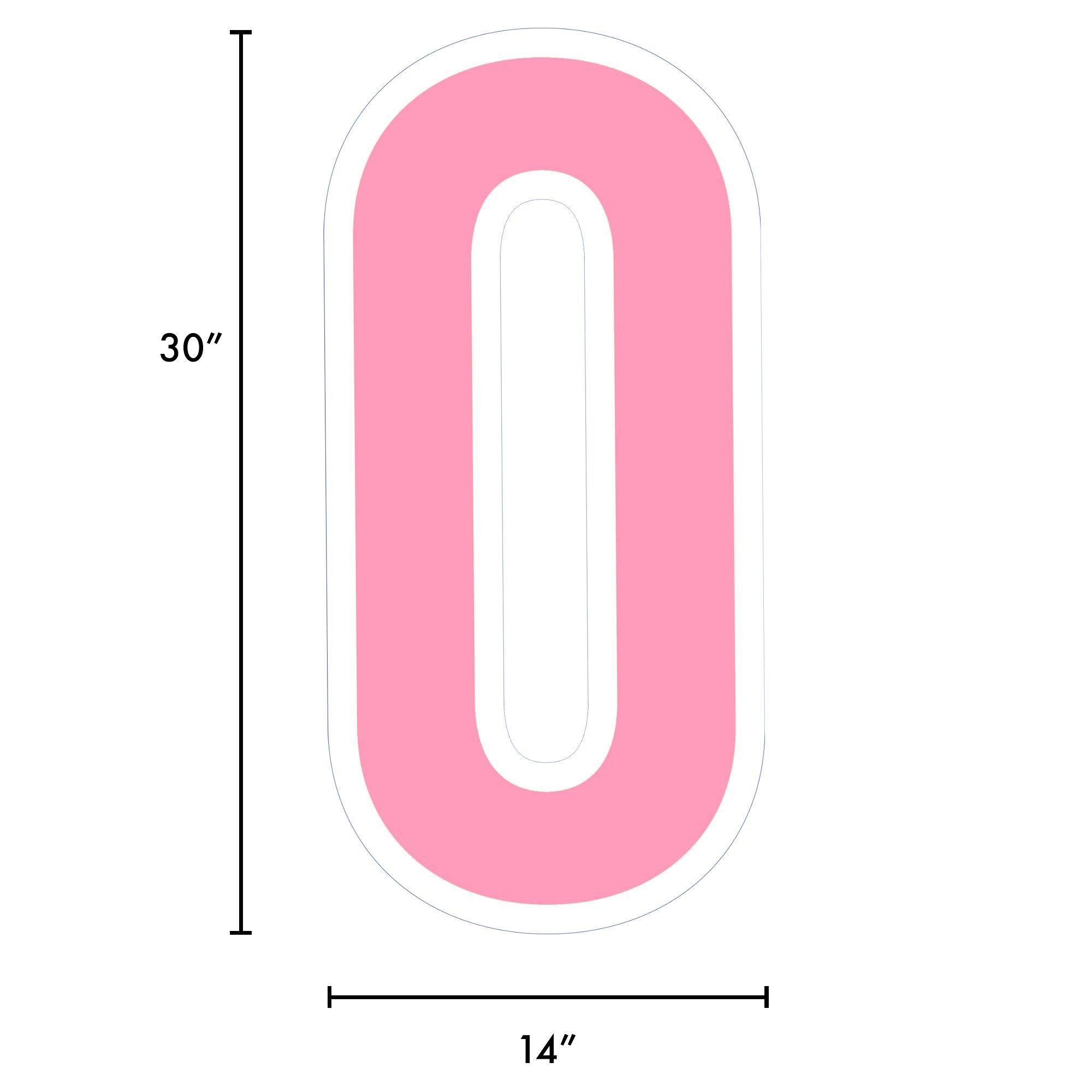 Pink Letter (O) Corrugated Plastic Yard Sign, 30in